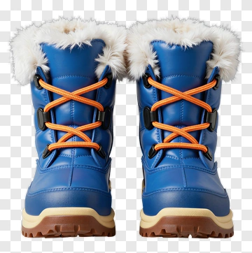 Blue Winter Boots With Fur Lining PNG