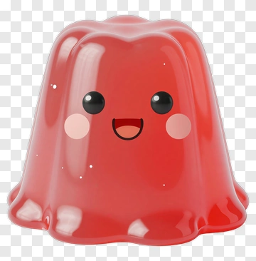 Cartoon Red Jelly With A Happy Face PNG