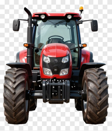 Red Tractor With Large Tires PNG
