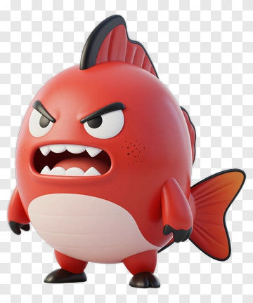 Angry Cartoon Fish Character PNG