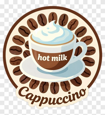 Cappuccino With Hot Milk And Coffee Beans PNG