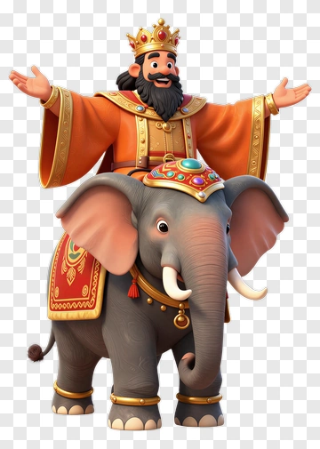 King Riding An Elephant PNG