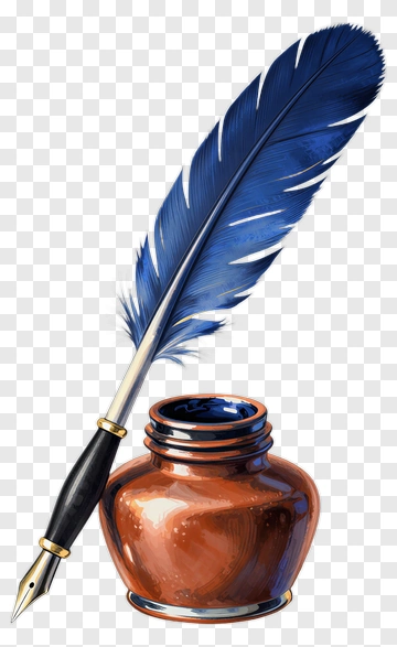 Ink Bottle And Quill Pen PNG