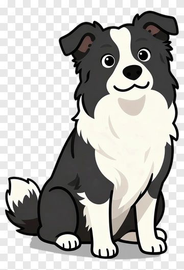 Cartoon Border Collie Dog PNG