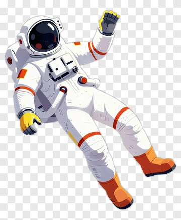 Cartoon Astronaut Floating In Space PNG