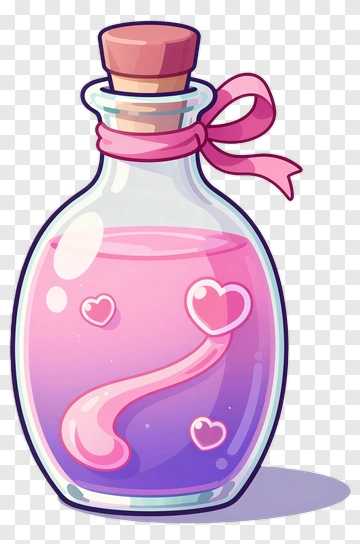 Cartoon Love Potion Bottle PNG