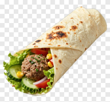 Tortilla Wrap With Meat And Vegetables PNG