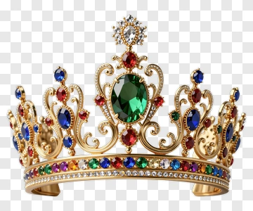 Gold Crown With Colorful Gems PNG