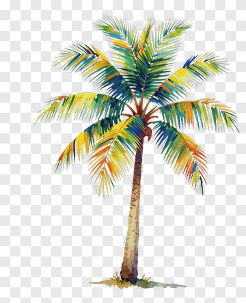 Colorful Palm Tree PNG