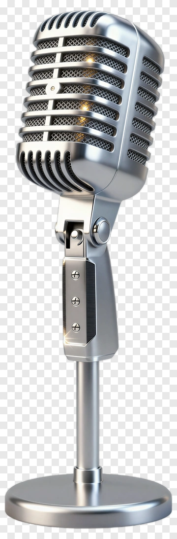 Retro Microphone On Stand PNG