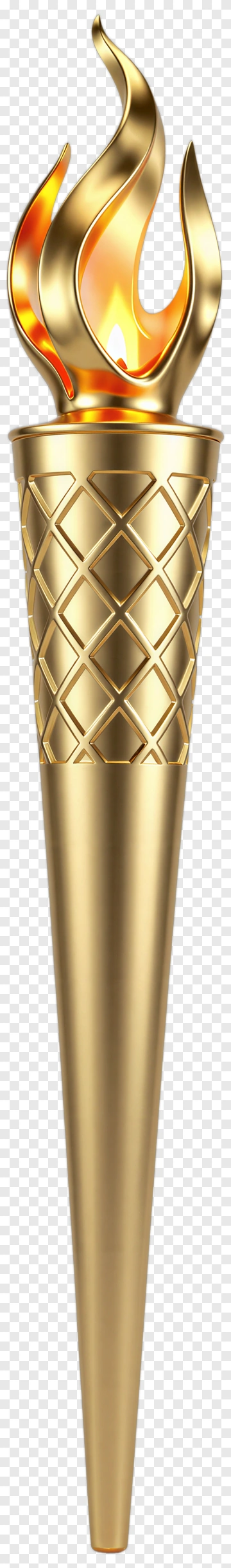 Golden Torch With Flames PNG