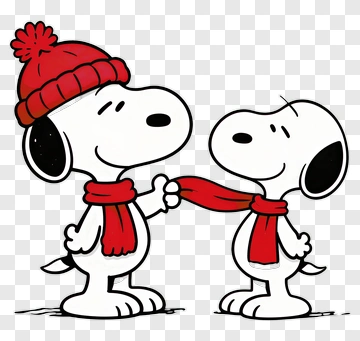 Cartoon Dogs Wearing Scarves PNG