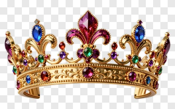 Royal Gold Crown With Colorful Gems PNG