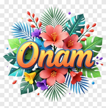 Onam Floral Celebration Design PNG