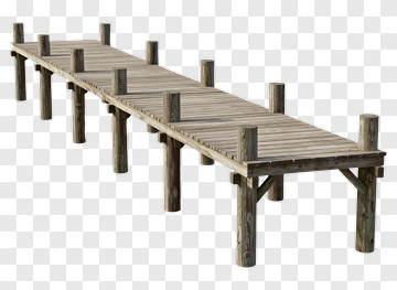 Wooden Dock With Pillars PNG