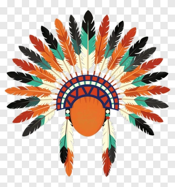 Colorful Native American Feather Headdress PNG