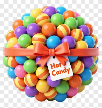 Colorful Hard Candy Basket PNG