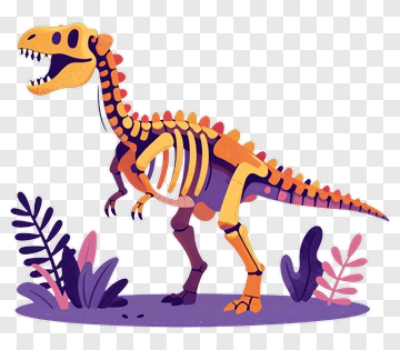 Cartoon Dinosaur Skeleton PNG