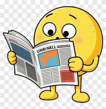 Cartoon Character Reading A Newspaper PNG