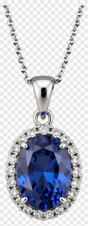 Blue Sapphire Pendant Necklace PNG