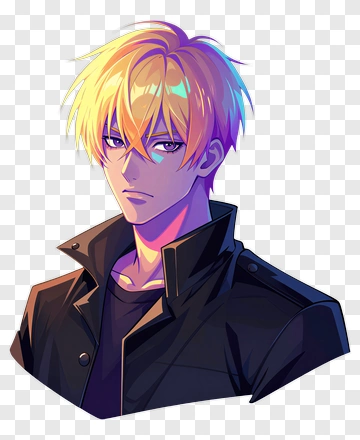 Anime Character With Blonde Hair PNG