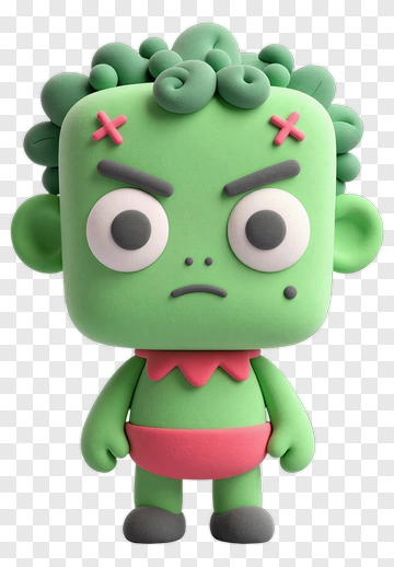 3D Cartoon Zombie Character PNG