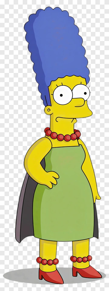 Cartoon Character With Blue Hair And Green Dress PNG