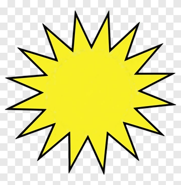 Yellow Starburst Shape PNG