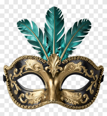 Decorative Carnival Mask With Feathers PNG