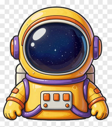 Cartoon Astronaut With A Space Helmet PNG