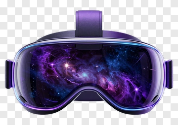 Virtual Reality Headset With Cosmic Design PNG