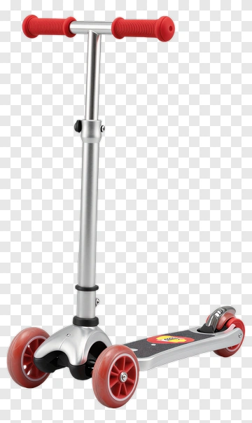 Silver Scooter With Red Wheels PNG
