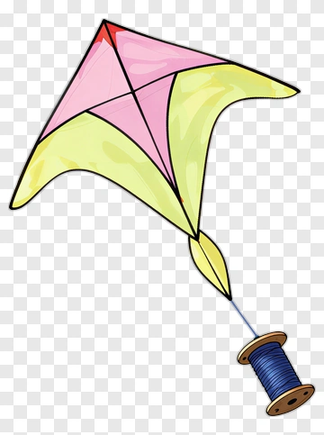 Colorful Kite With Spool PNG
