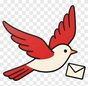 Cartoon Bird Delivering An Envelope PNG