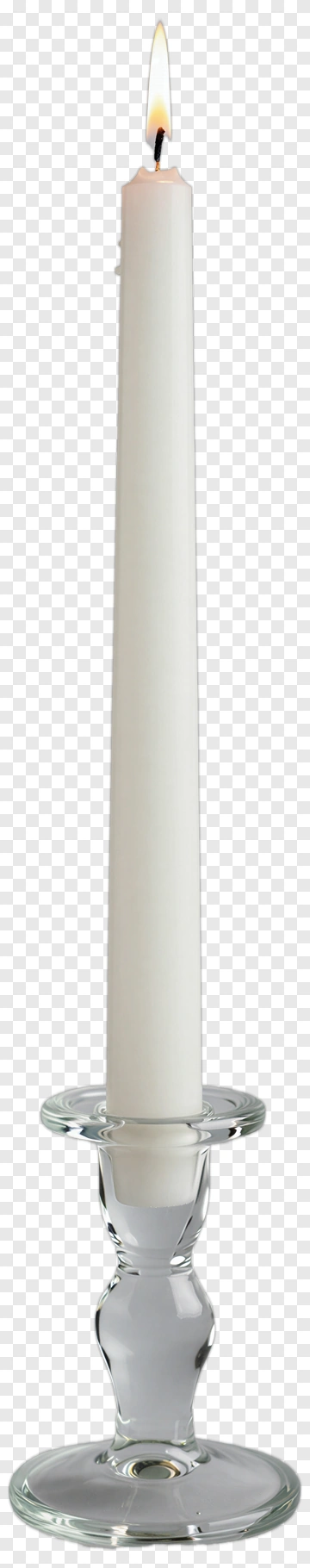 White Candle In Glass Holder PNG
