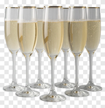 Champagne Flutes With Bubbly Beverage PNG