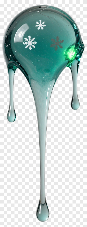 Droplet Of Blue Slime With Snowflake Design PNG