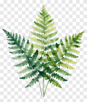 Watercolor Fern Leaves PNG