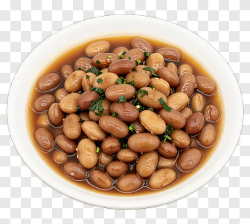 Bowl Of Cooked Beans In Broth PNG