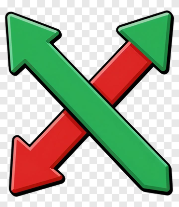 Green And Red Upward And Downward Arrows PNG