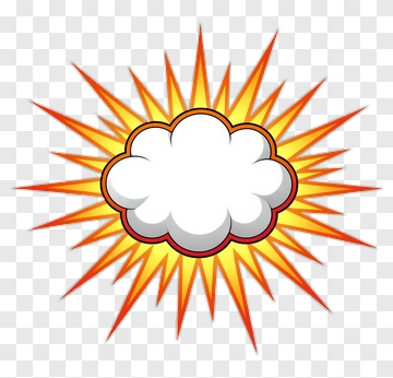 Comic Explosion Cloud With Rays PNG