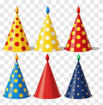 Colorful Party Hats PNG