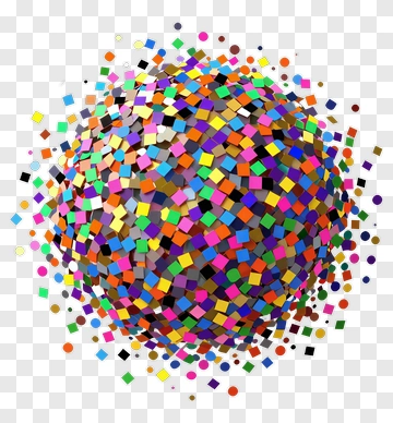 Colorful Sphere Of Confetti PNG