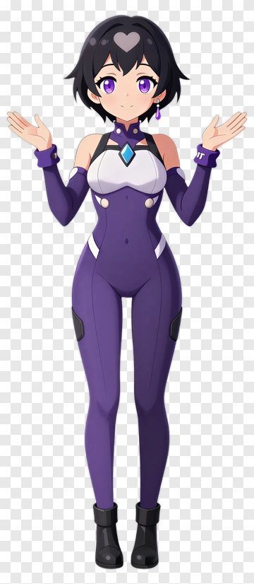Anime Character Posing With Open Arms PNG