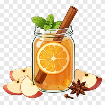 Jar Of Spiced Apple And Orange Drink PNG