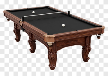 Wooden Pool Table With Balls PNG