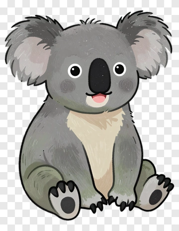 Cartoon Koala Sitting PNG