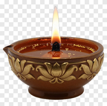 Traditional Oil Lamp With Flame PNG