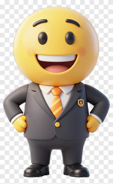 3D Cartoon Businessman Smiling PNG