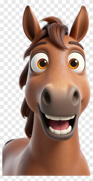 Cartoon Horse Smiling PNG